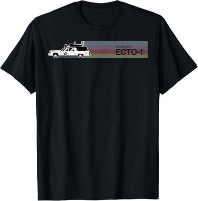 Футболка Ghostbusters ECTO-1 с красочным полосатым радужным портретом