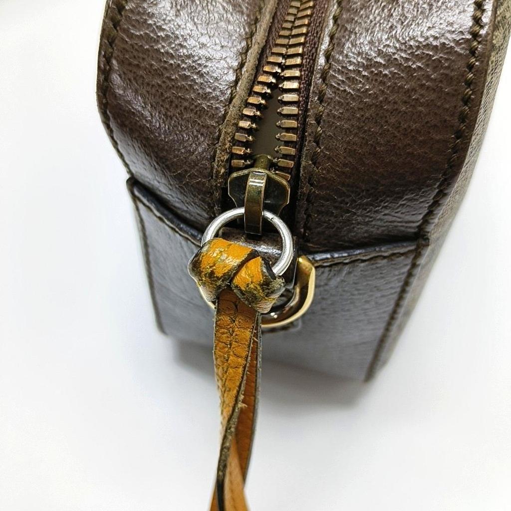 [Pre-Owned] Neo Vintage Series Gold Foil Logo Metal Tiger Head Monogram Canvas And Leather Camera Bag - Fair #1MGL3V4