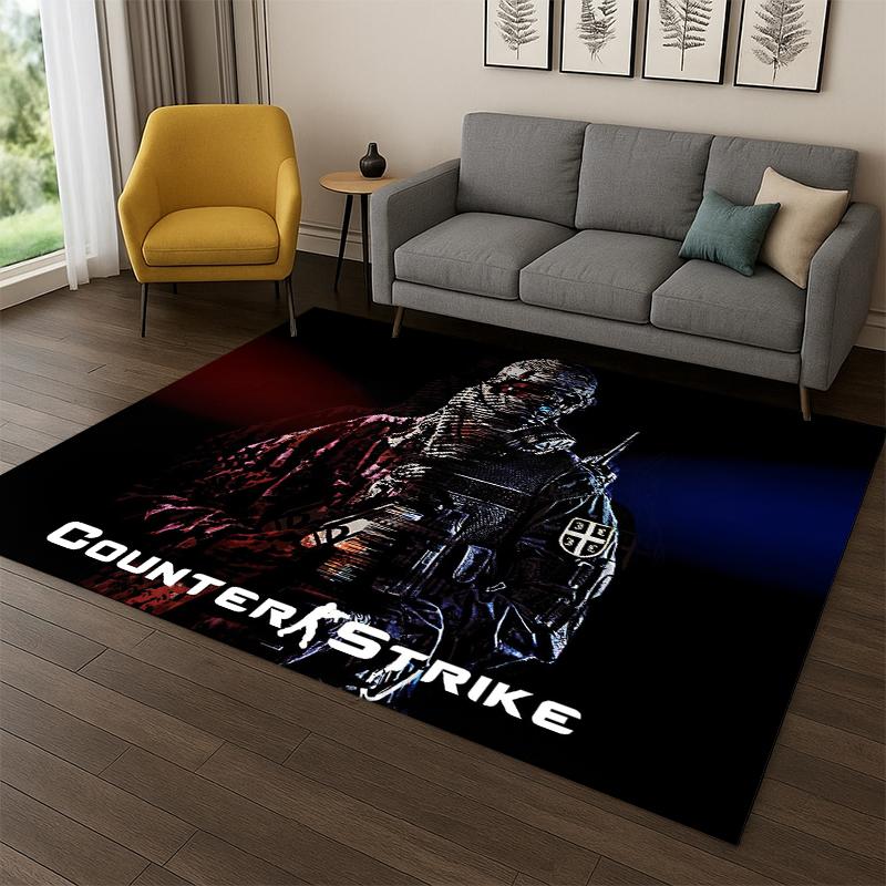 Ковер CS GO Counter Strike для Игрока, Коврик для Спальни, Гостиной, Дивана, Игровой Комнаты, Прихожей, Домашнего Декора, Коврик для Детской Игровой Зоны, Нескользящий