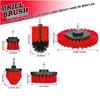 3Pcs/5Pcs Electric Scrubber Brush Drill Brush Kit Red Plastic Round Cleaning Tools For Carpet Glass Car Tires Nylon Brushes