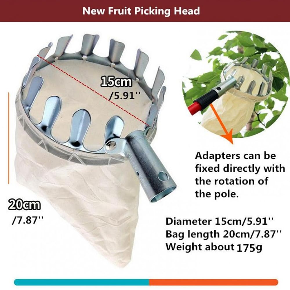 Эргономичный сборщик фруктов, эффективный металлический ручной антикоррозийный инструмент для сбора фруктов для сада