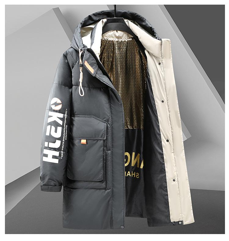 Winter Men's Large Size Mid-length Loose Casual Thick Down Jacket