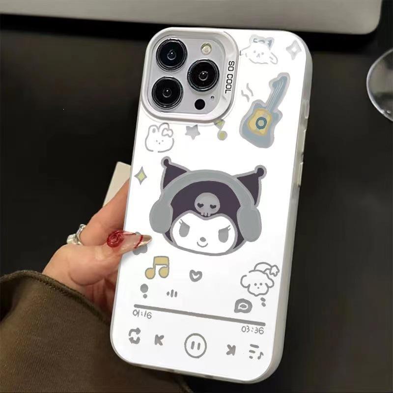Милый чехол Sanrio для iPhone 16 для iphone15pro Милый 12 Премиум x Простой 13 Серебряный 11