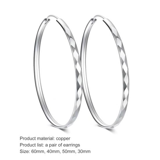 1 пара сережек-колец с блестящей ромбовидной текстурой, женские большие круглые серьги в стиле хип-хоп, ювелирные изделия