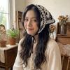 Bat Triangle Scarf Cotton Material Knitted Hollow Headband Halloween Headscarf  Women Girls