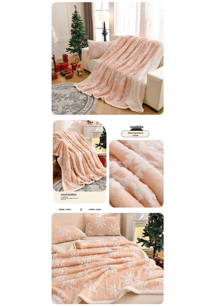 Thick Warm Snowflake Lambswool Blanket - Fluffy Bed, Sofa, Office & Bay Window Throw Shawl