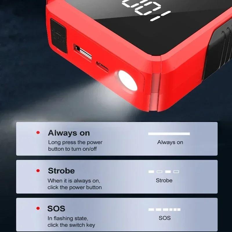 2000A/1200A/600A Car Battery Charger Booster Jump Starter Power Bank 12V Battery Booster for Portable AUTO Booster JumpStarter