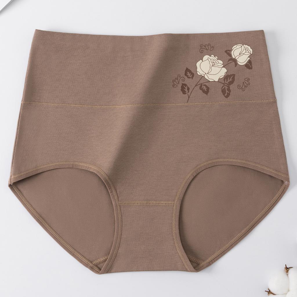 High Waist Tummy Control Breathable Cotton Women Briefs Antibacterial Crotch Ladies Underwear