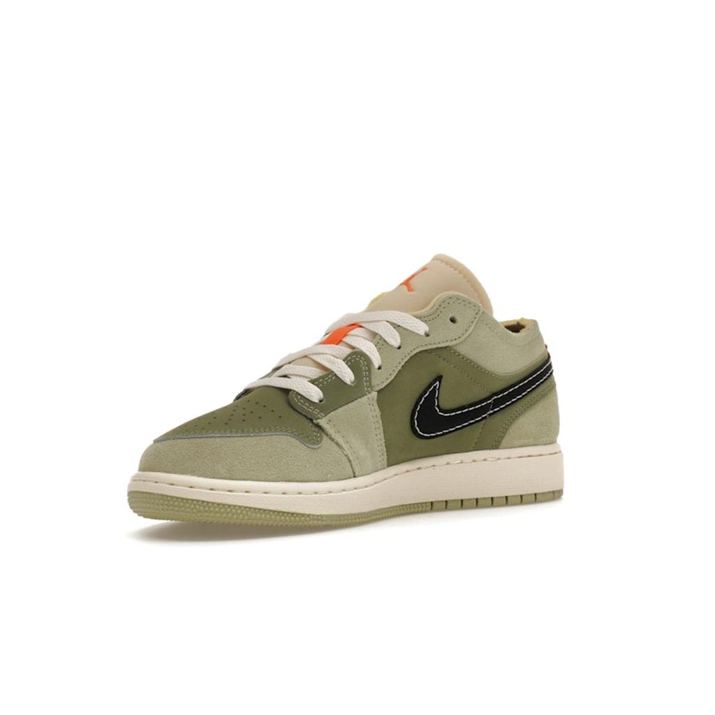 Air Jordan 1 Low SE Craft GS Sky J Light Olive Kids Sneakers Green Celadon Bright-Mandarin FD9092-300