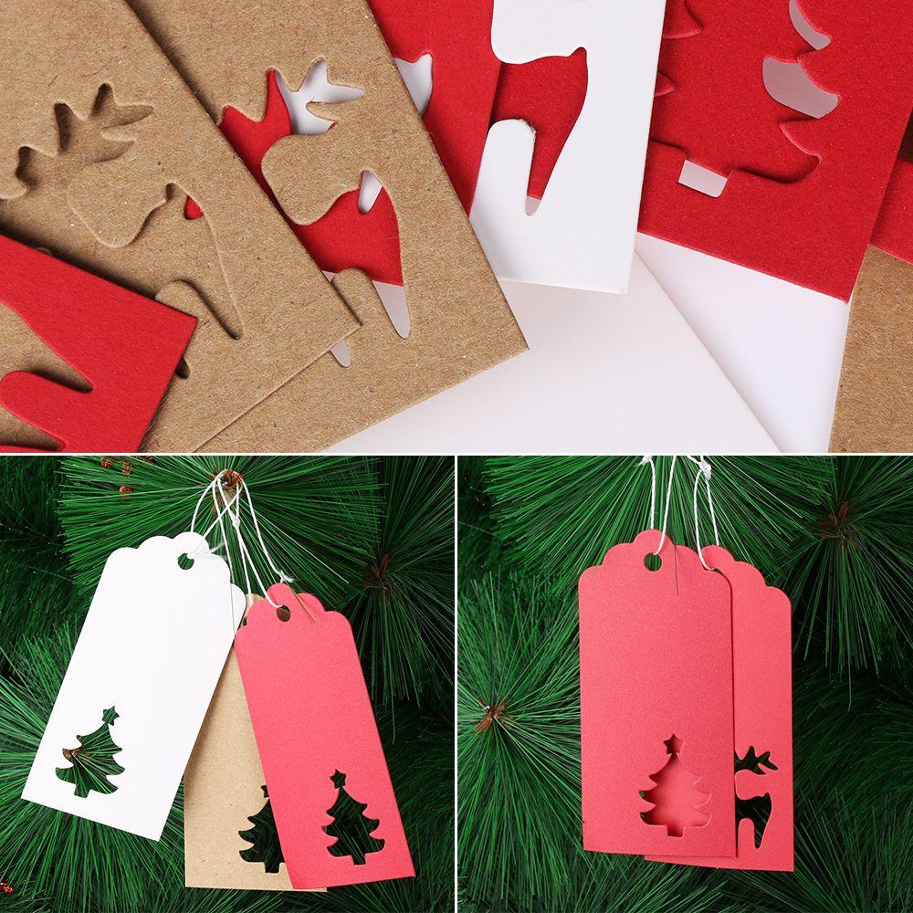 Kraft Paper Xmas Tree DIY Gifts Package Label Candy Bag Sticker Gift Box Tag Christmas Decoration