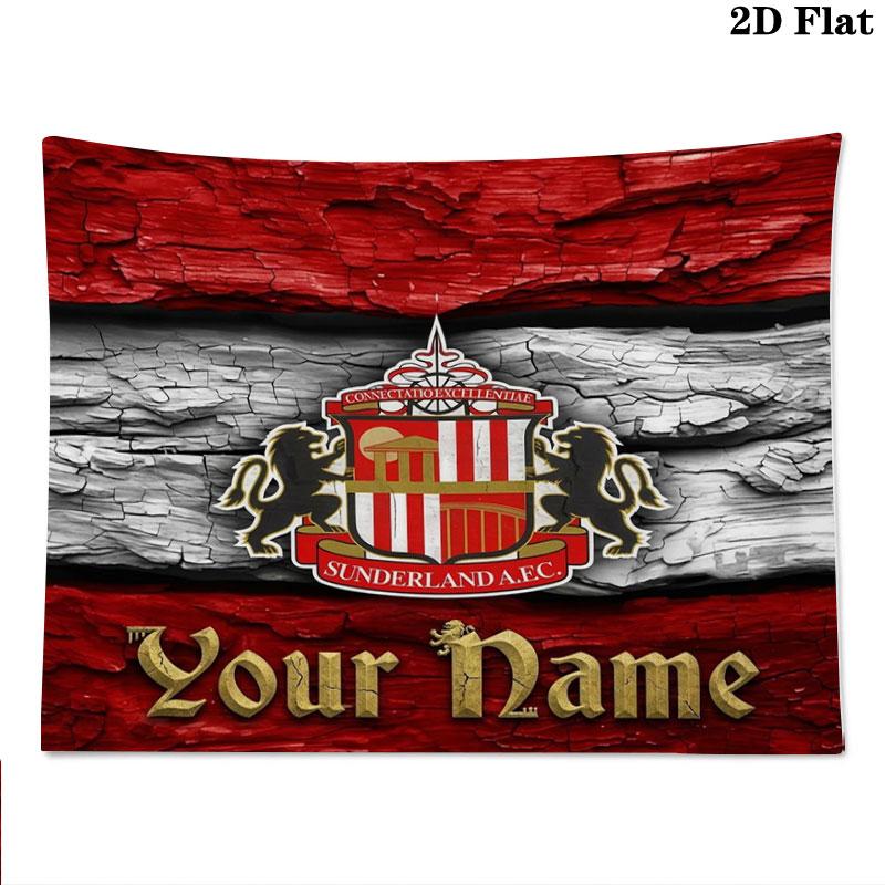 Sunderland A.F Custom Name Wall Tapestry Aesthetic Wall Hanging Printed Fabric Blanket Decorative Tapestries for Bedroom Living Room Home Decor