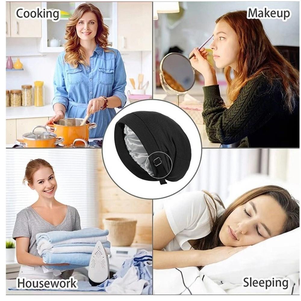 Double Layer Night Sleep Cap Satin Lining Head Wraps Casual Baggy Hat