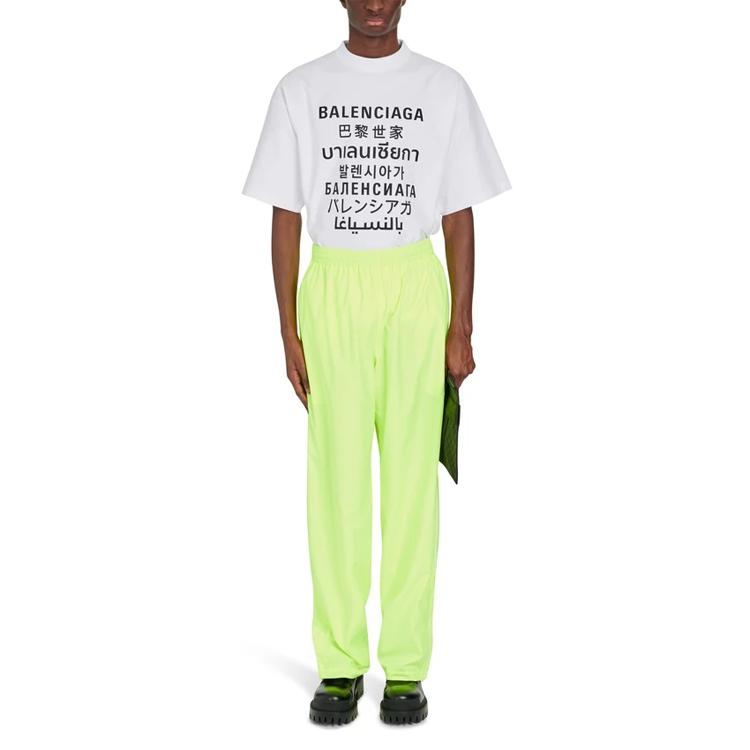 Balenciaga T-Shirts Men's White Crew Neck Moderate Straight Fit 641613TJVI59040