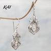 Artistic Bohemian Aesthetic Jewelry 1 Pair Women Retro Drop Earrings, Vintage Carved Faux Pearl Fashionable Alloy Earrings for Dresses Dangle