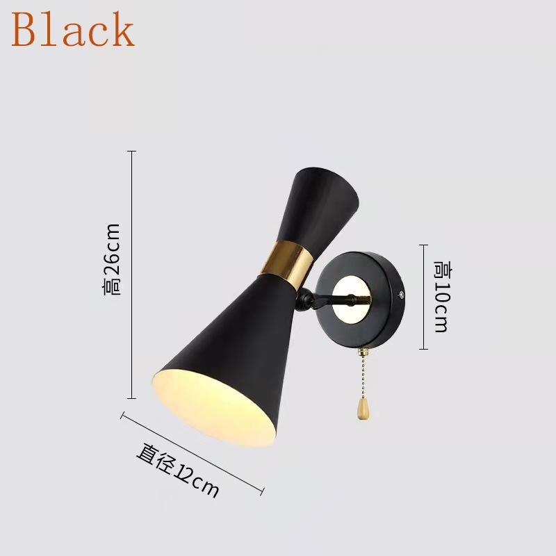 Современный настенный светильник Nordic Trumpet Lamp с лампочкой E27 для коридора, гостиной, фойе, спальни, регулируемый угол наклона, металлические светильники