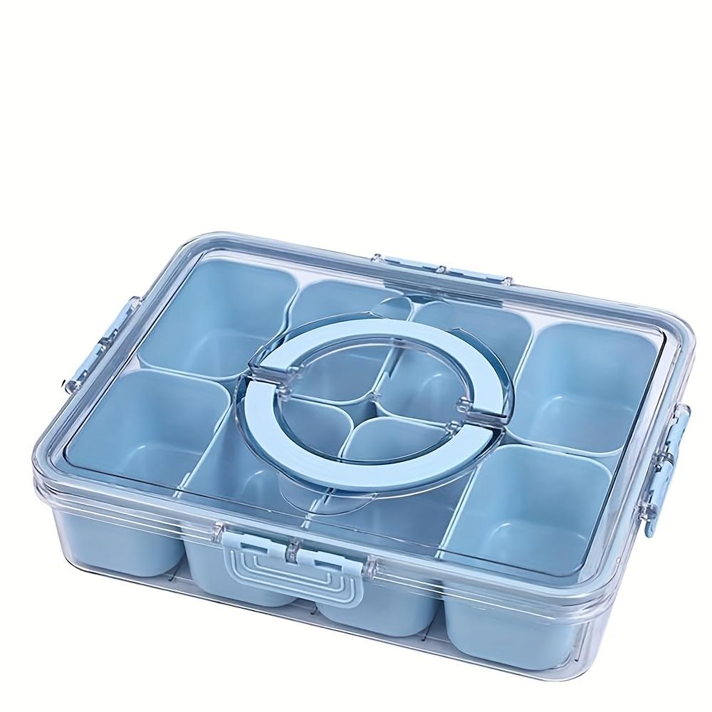 Snackle Box Container Lid with 8 Compartment with Lid Portable Divided Serving Tray for Parties Sweets Vegetables Biscuits Nuts