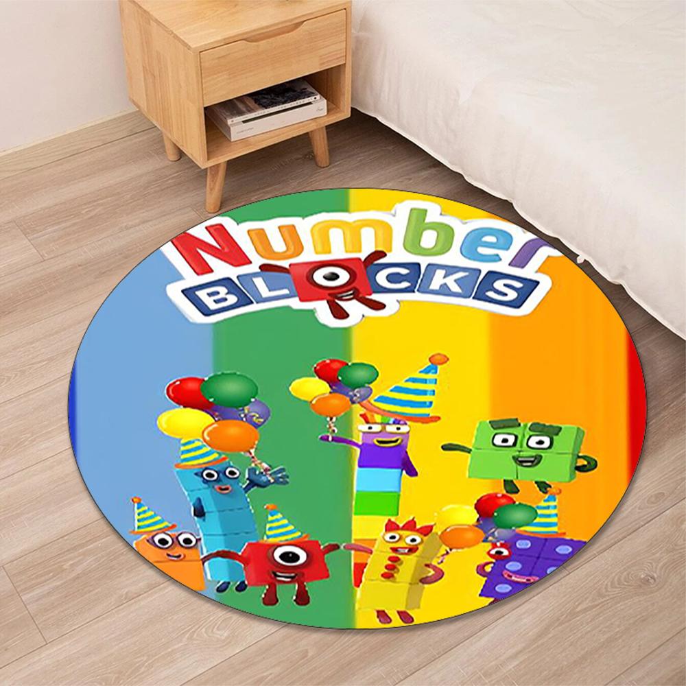 Коврик круглый с принтом Numberblocks, ковер, коврик под стул, ковер для зоны, коврики для прихожей, для офисного кресла, гостиной, спальни, кухни.
