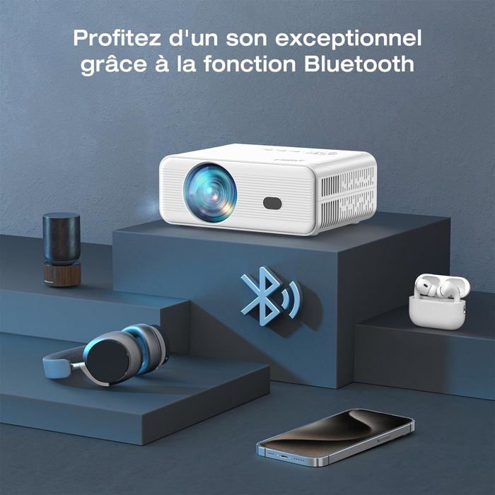 Мини портативный проектор - AMEELA - CL003 - 1080P - WiFi - Bluetooth 5.1 - Коррекция трапецеидальных искажений