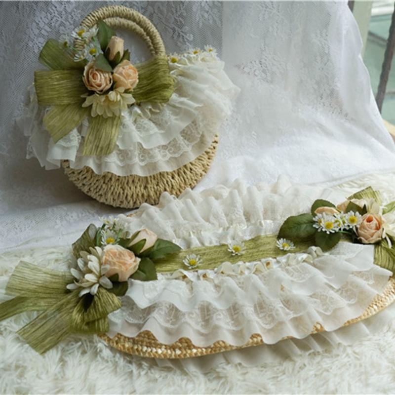 Летняя шляпа-лолита Кружевные fascinator для женщин Вечеринка с чаепитием Солнцезащитная шляпа Викторианский чепчик