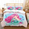Mermaid Bedding 3D Girl Princess Room Duvet Cover Pillowcase 2/3pcs Single/double Bed Full-size Home Textile Girl Woman Gift