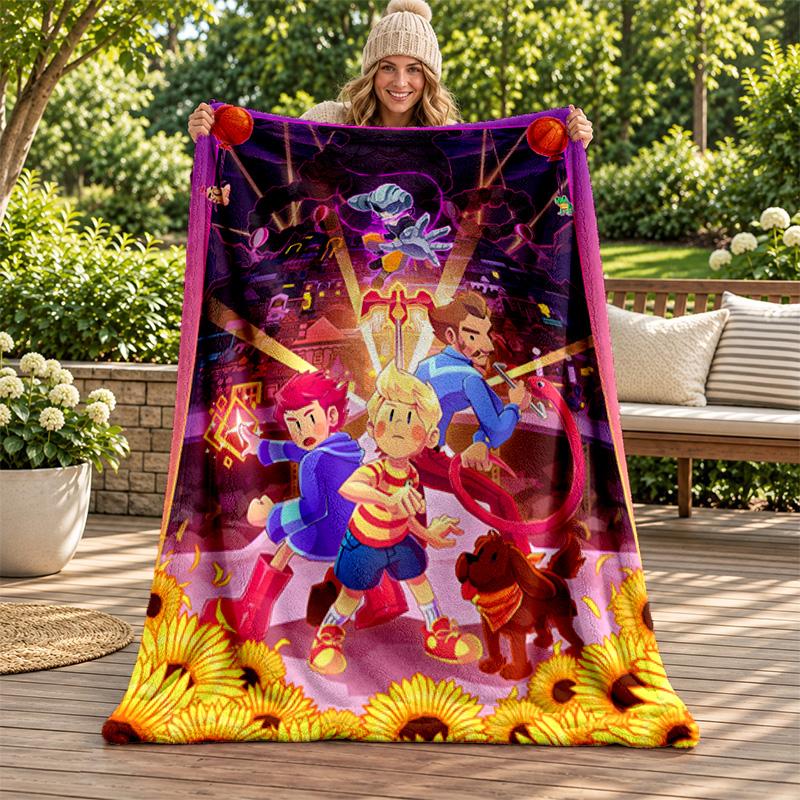 Earth Bound blanket Flannel Blanket Soft Cozy Plush Throw for Sofa Bed Lightweight Home Decoration Gifts for Christmas various holidays