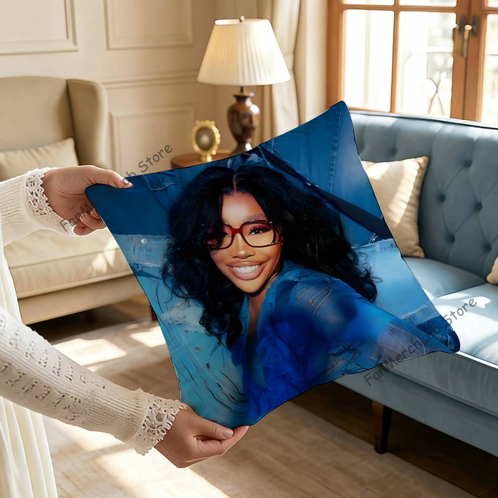 Singer SSZA Pillow Case Plush Fabric Soft Pillowcase Double Sided Print Sofa Cushion Cover Throw