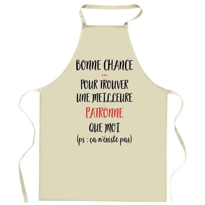 Tablier de cuisine - Patronne ça n'existe pas - Impression bretonne - Coton résistant - Made in France