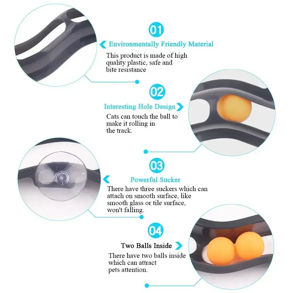 Мяч для пинг-понга, новые развивающие игрушки для кошек, интерактивные игрушки для кошек, игрушечные шарики с присоской для окон, пластиковые царапки для кошек