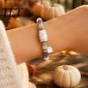Durable Elastic Rope Jewelry Halloween Beaded Bracelet with Ghost Charm, Cute Stretch Bracelet, Exquisite Translucent Bead Vintage Gothic Style