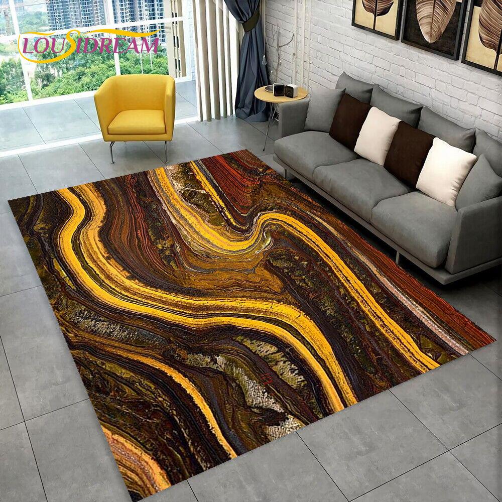 3D цвет золотого скандинавского мрамора, великолепный коврик, ковер для дома, гостиной, спальни, дивана, коврик для кухни, декор для кухни, нескользящий напольный коврик
