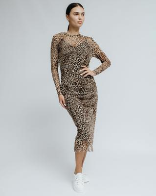 Платье длинное в обтяжку Samsara 6402 36 леопардовое