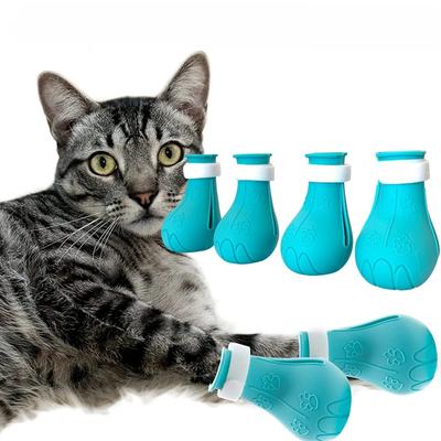 Купание питомца Кошачья обувь Кошачьи накладки на лапы Защита от царапин Силиконовые накладки на кошачьи когти Накладки на лапы для стрижки когтей Защита от царапин Обувь для питомцев