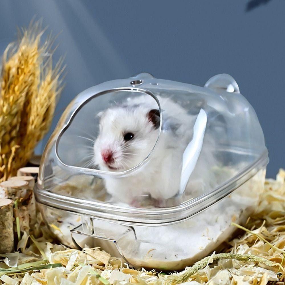 Guinea Pig Hamster Toilet Cage Transparent Mouse Box Room Hamster Sand Bath  Hamster