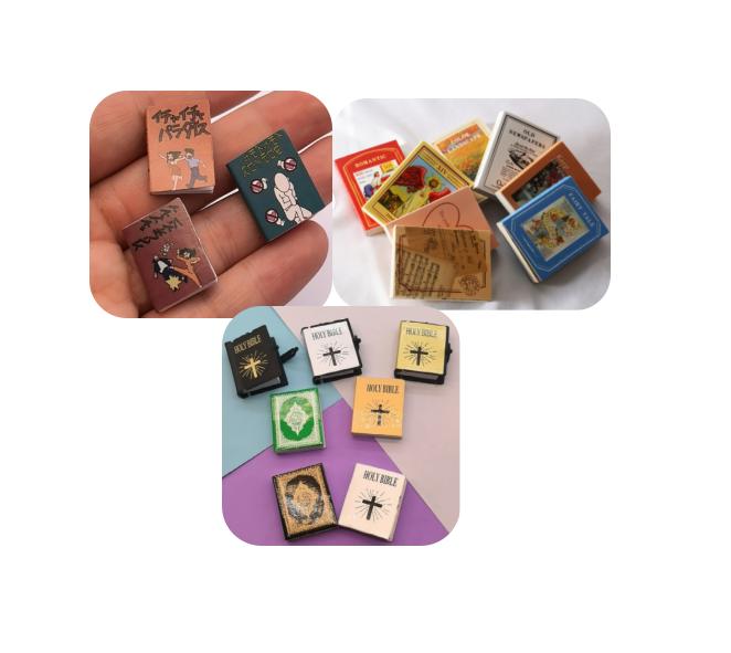 Miniature Books Assorted Mini Books Classical Book Scene Model Doll House Toy Accessories