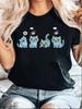 Women's Y2k Kpop-huntrix-tee T-shirt Cute Blue Cats Graphic Tee Soft Stretchy Crewneck Top For Casual Everyday Concert Outfits
