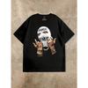 Mysterious Masked Head Like Summer Men's T-shirt Printing Comfortable Leisure, Summer Round-necked Loose Short-sleeved Elastic S