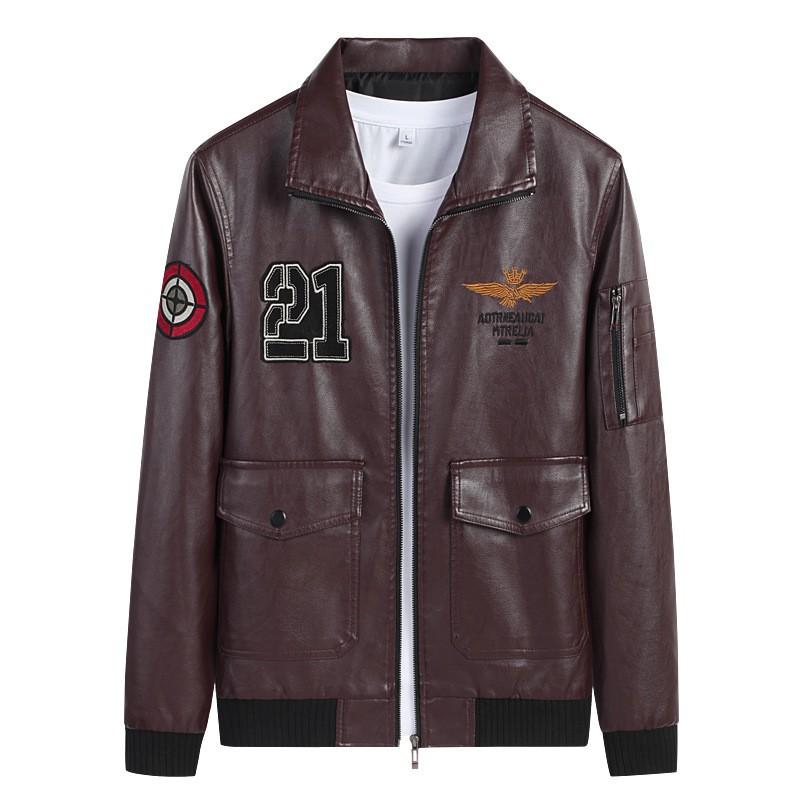 Кожаная куртка мужская осенне-зимняя новая корейская модная тонкая и красивая молодежная повседневная универсальная плюс бархатная утолщенная кожаная куртка