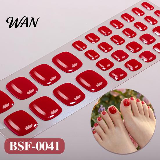 Adhesive Nail Sticker Gel Toenail Strips with File Easy Apply Remove No LED Lamp Needed Cover Home Manicure DIY Toe Polish Wrap Foot Decoration