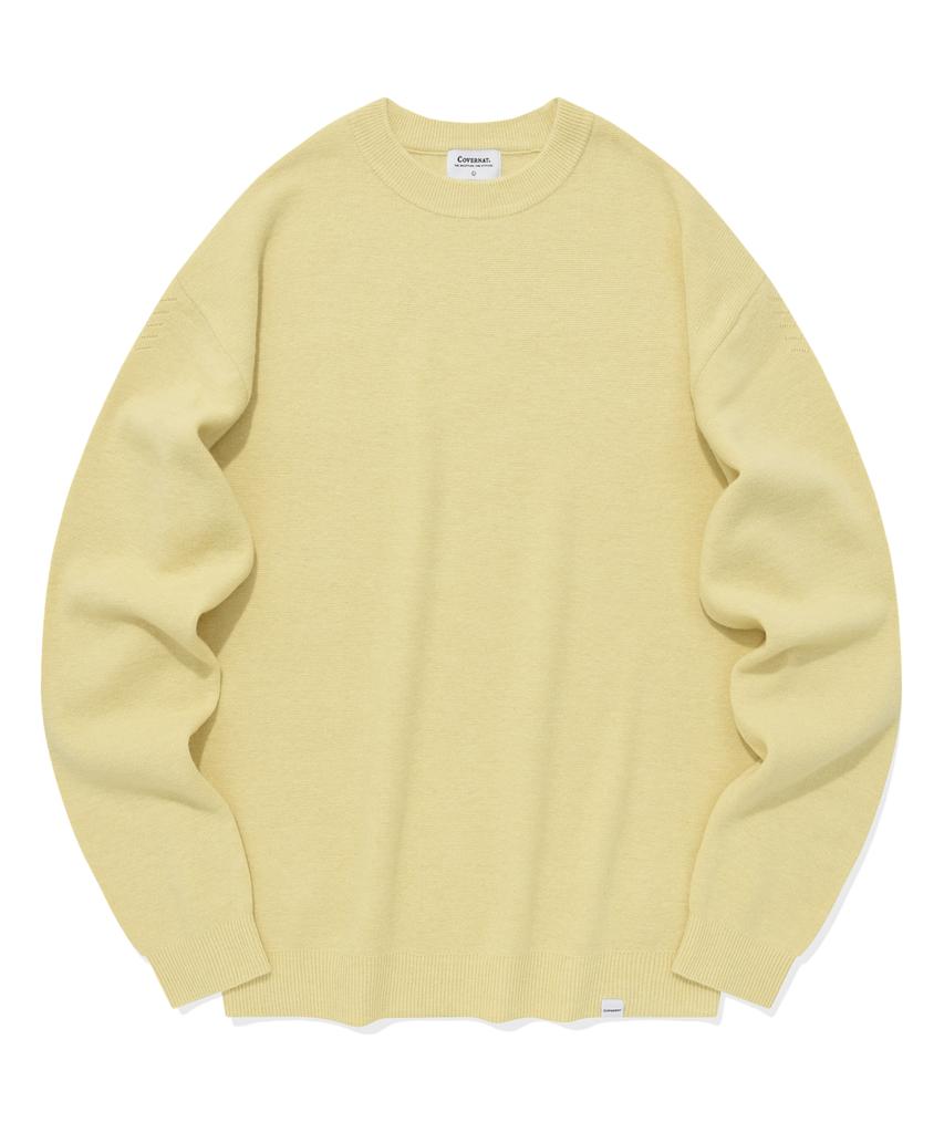 COVERNAT Lambswool Round Knit Yellow
