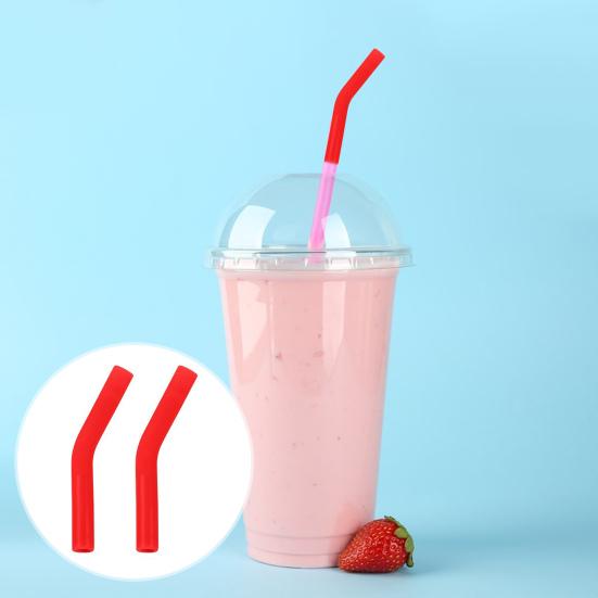 2 шт. силиконовые насадки для соломинок, чехлы для металлических соломинок, многоразовые защитные насадки для пищевых соломинок, гибкие, не содержащие бисфенола А, термостойкие сменные насадки для локтей