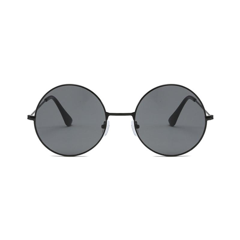 Retro Round Pink Sunglasses Woman Brand Designer Sun Glasses For Male Alloy Mirror Female  Black