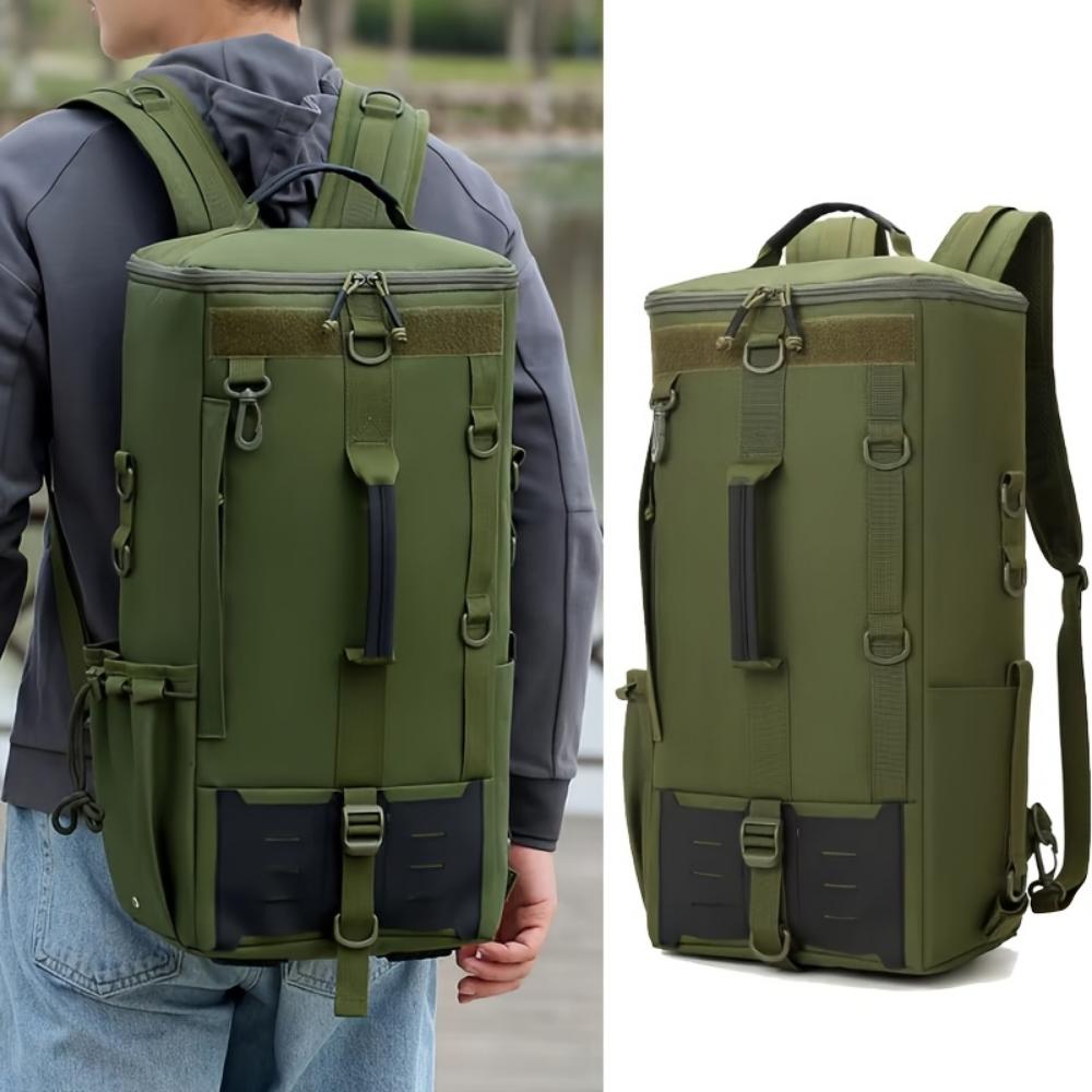 Рюкзак для рыболовных снастей большой вместимости, многосекционный ящик для хранения с держателем для удилищ, подходит для походов и кемпинга, сумка для рыболовных снастей, спортивный рюкзак