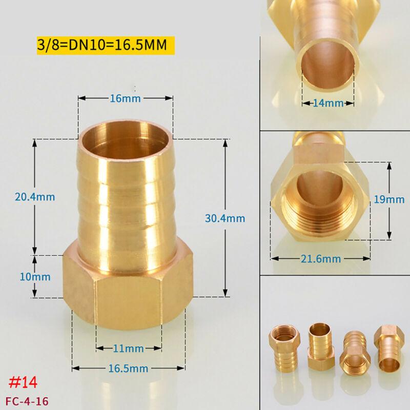Латунный шланговый фитинг муфта 6 8 10 12 14 16 мм штуцер хвостовик 1/8 1/4 3/8 1/2 внутренняя резьба медный соединитель соединение муфта адаптер