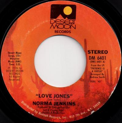 7-дюймовая пластинка NORMA JENKINS - Love Jones / Can You Imagine That DM6401 Desert Moon Rec 1976 US Соул/Фанк Б/У