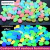 100Pcs/Bag Mixed Color Outdoor Luminous Stones Glow In Dark Garden Pebbles