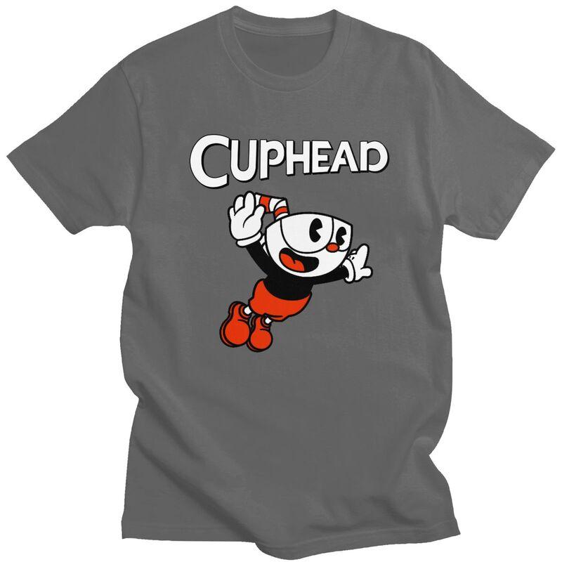 Custom Cuphead Tshirts for Unisex Short Sleeves T Shirt Fashion Cartoon Game T-shirt Loose Fit 100% Cotton Tees Gift Idea