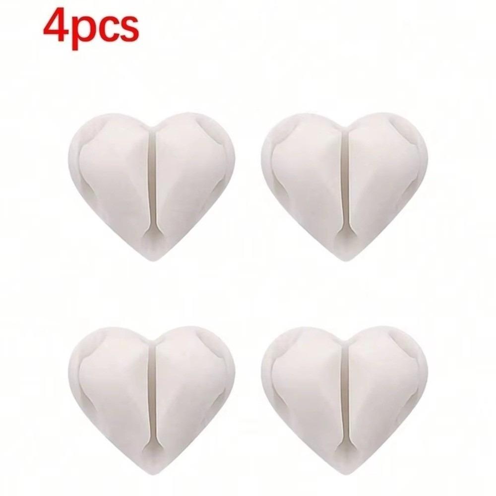 4Pcs Self-Adhesive USB Charging Cable Clips Silicone Cable Clips Holder Home Use