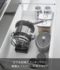 Регулируемая подставка для крышек и сковородок Yamazaki Tower W32 x x с выдвижным разделителем Модель 1360 Под раковину и напольная, Ш32, Черный, Г14.1 В14см, Бар,
