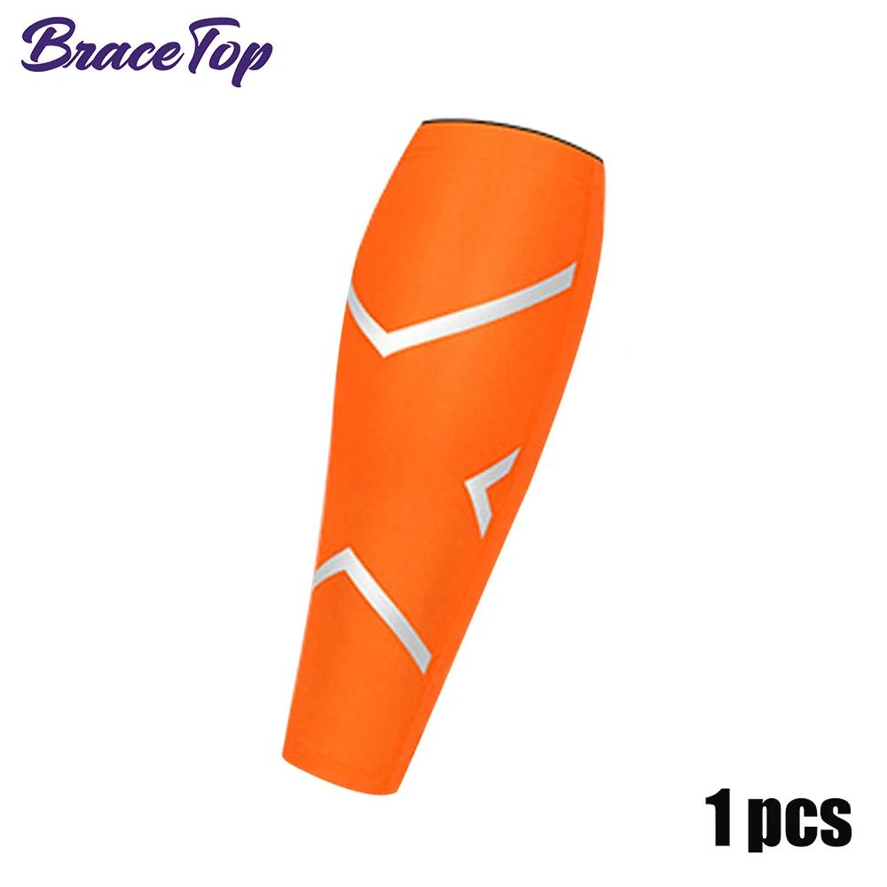 Bracetop 1 Pc Sports Calf Compression Sleeve Shin Splint Support Guard Leg Protection Sock For Basketball Running Cycling Travel