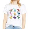 Womens White Tshirt ShortSleeved round Neck Fashion Dog Animal Print Harajuku Kawaii Top Casual Streetwear